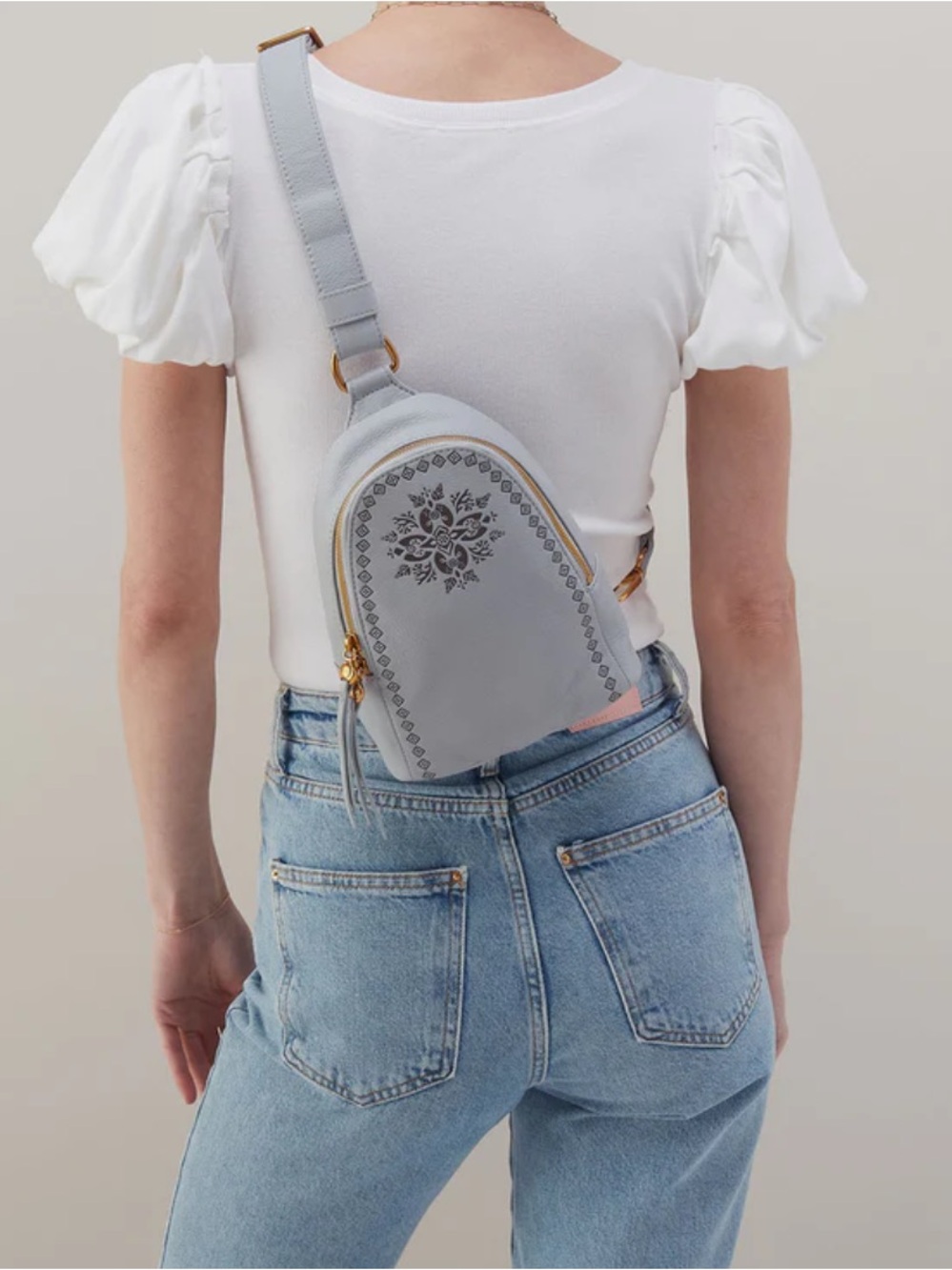 HOBO Fern Lt Blue Leather Crossbody Backpack Bag - Sleek Everyday Style NWT